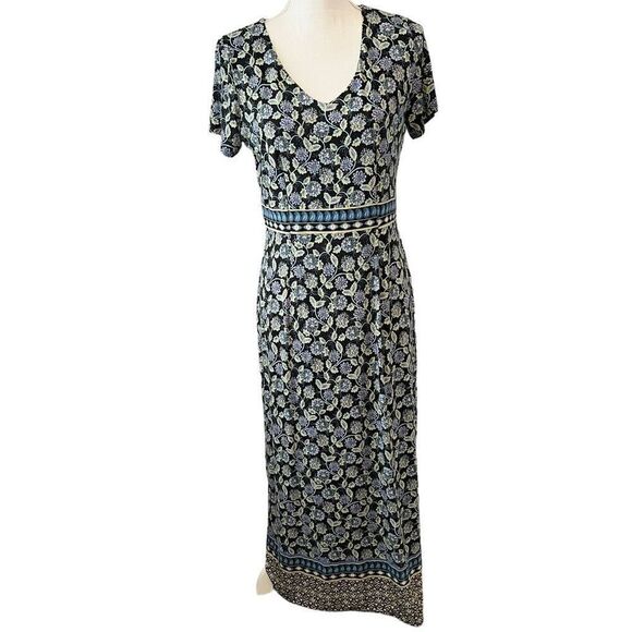 J. Jill Short Sleeve Floral Maxi Dress Size Small - Picture 1 of 7